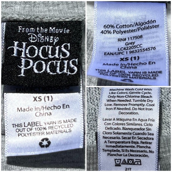 Disney Hocus Pocus Halloween Sweatshirt Gather Round Sisters Gray Juniors XS 1 - Picture 3 of 12